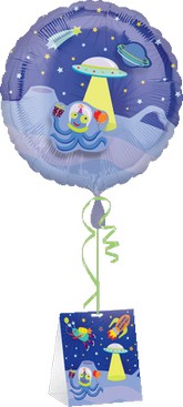 18" Decorate Own Balloon Outerspace with Weight