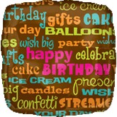 18" Birthday Words Mylar Balloons