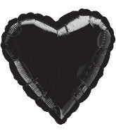 4" Airfill Only Black Heart Balloon