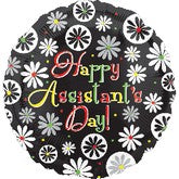 18" Happy Assistant Day Black Balloon