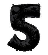 34" Anagram Brand Black Number 5 Balloon