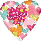 18" Sweetest Day Colorful Hearts Balloon