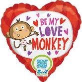 18" Love Monkey Mylar Balloon