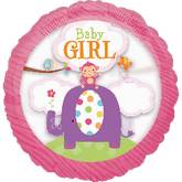 26" See Thru Baby Girl Safari Balloon