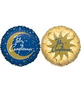 18" Feliz Cumpleaños Luna y Sol Mylar Balloons (Spanish)