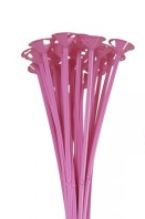 13" One Piece Cup and Balloon Stick-Pink with Silver Glitter